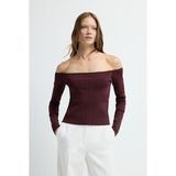 Adl Zigzag Örgülü Triko Kazak Murdum 13945301000 - Mor - XL