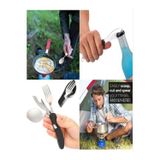 Adm Store 3'ü 1 Arada Kaşık Çatal Bıçak Açacak Takımı Katlanabilir ve Ayrılabilir Kamp Yemek Outdoor Seti