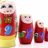 Adm Store Dekoratif Ahşap Tombul Iç Içe Matruşka Bebek Kırmızı Set 5li Büyük Boy