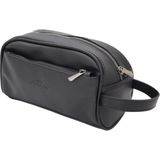 Adm Tıraş Seyahat Çantası Suni Deri 24cm X 11cm X 9cm Boyutuyla Siyah Renkli Kullanışlı Çanta