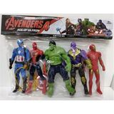 Admay 5'li Figür Oyuncak Thanos Örümcek Adam Ironman Hulk Kaptan Amerika 12 cm - Çok Renkli