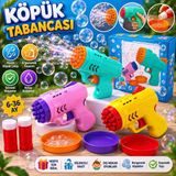 Admay Otomatik Baloncuk Tabancası Köpük Tabancası 3 Renkli Çocuk Oyuncağı Işıklı Eğlenceli Bubble Gun Seti