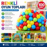 Admay Renkli Oyun Topu 100 Adet Çocuk Oyun Havuzu Topu Plastik Top Seti Havuz, Çadır ve Oyun Alanı Için