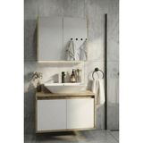 Adn Design Banyo Dolabı Takımı Ahşap Beyaz Mat Renkli Mdf Lavabosuz Asma Dolap-Banyo Dolabı-Aynalı Üst Dolap - Ahşap - Beyaz