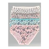 Adn Underwear 6 Adet Kız Çocuk Külot Slip Renkli Desenli Pamuklu