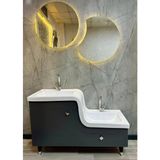 Adnan Mobilya Abdest Lavabosu Çocuk Yaşlı Engelli Abdest Lavabosu Z Lavabo 115x45 cm antrasit sağ