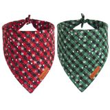 Adoggygo 2'li Paket Köpek Bandanaları Noel, Klasik Ekose Kar Tanesi Evcil Hayvan Eşarp, Birinci Sınıf Dayanıklı Kumaş, Çeşitli Bedenler Sunulur, Büyük X-Large Köpekler Evcil Hayvanlar için Noel