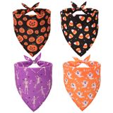 ADOGGYGO 4 Paket Cadılar Bayramı Köpek Bandana Kabak Hayalet Köpek Eşarp Üçgen Köpek Önlüğü Fular Köpek Cadılar Bayramı Bandanaları Kostüm Aksesuarları Orta Büyük Köpekler Evcil Hayvanlar için (Büyük,