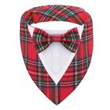 ADOGGYGO Noel Köpeği Smokin Bandana, Kırmızı Ekose Köpek Chritstmas Yaka Papyonlu Ayarlanabilir Köpek Noel Kostümü Büyük Köpekler Evcil Hayvanlar için (L, Noel-2)