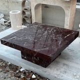 Adomar Marble Kırmızı Vişne Mermer Orta Sehpa, Rosso Levanto Orta Sehpa, Özel Ölçü, Gerçek Mermer