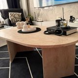 Adomar Marble Luxestone Traverten Mermer Orta Sehpa - bej