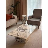 Adomar Marble Menekşe Orta Sehpa, Mermer Orta Sehpa - Çok Renkli