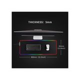 Adonis Rgb Mouse Pad -Işık Yumuşak ' Modern Tasarım ve Kaymaz Taban (30 x 80 Cm) - Siyah
