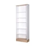 Adore Base 6 Raflı Kitaplık -İtalyan Meşe-Mat Beyaz 60x197x26 cm (GxYxD)
