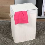 Adore Handy Mate Bambu Çamaşır Sepeti Beyaz 40x60x31 cm Çok Amaçlı Kullanım Alanı