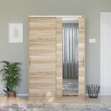 Adore Mobilya 120x182x52 cm Açık Ceviz Sürgülü Aynalı Gardırop