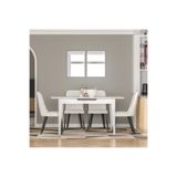 Adore Mobilya Açılır Mutfak Masası - Mat Lake Beyaz 120-150x75x70 CM