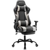 Adore Mobilya Adore Gaming Prox Ergo Oyuncu Koltuğu Gri/Siyah S.Deri 71X126-136X77,5 cm Ergonomik Tasarım - Gri - Siyah