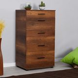 Adore Mobilya Adore Trendline 5 Çekmeceli Şifonyer Oslo Ceviz Renk 60 cm Modern Tasarım ve Ergonomik Kullanım
