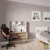 Adore Mobilya Base İtalyan Meşe-Beyaz Raflı 110x149x52 cm Çalışma Masası