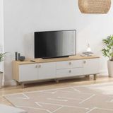 Adore Mobilya Bohem 3 Kapaklı 2 Çekmeceli Tv Ünitesi Florida Meşe-Vizon 207X58X45 cm