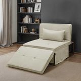 Adore Mobilya Cube Katlanır Yataklı Puf - Vizon 96x189x42.5 - 96x168x92.5 CM