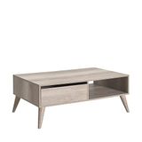 Adore Mobilya Dikdörtgen Orta Sehpa - Tori Geniş kullanışlı bölme Gövde rengi retro ayaklar 110 x 42 x 65 cm (Genişlik x Yükseklik x Derinlik)