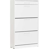 Adore Mobilya Flat Duo 3 Katlı Çekmeceli Ayakkabılık - Diamond Beyaz 75X128X29 cm