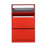 Adore Mobilya Flat Duo 3 Katlı Kırmızı Ayakkabılık Dolabı