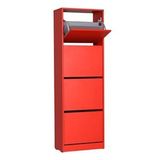 Adore Mobilya Flat Duo 4 KatlıKırmızı Ayakkabılık Dolabı