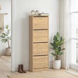 Adore Mobilya Flat Duo Florida Meşe 51x157x26 cm 4 Katlı Ayakkabılık