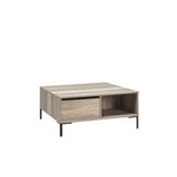 Adore Mobilya Kare Orta Sehpa - Tori Lazer kesim metal ayaklar 2 adet raysız çekmece 2 adet kullanışlı açık bölme 90 x 42 x 90 cm (Genişlik x Yükseklik x Derinlik)