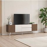 Adore Mobilya Milano 3 Kapaklı 2 Çekmeceli Tv Ünitesi - Vizon/zebra 210x66x44 Cm Kahverengi