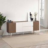 Adore Mobilya Milano Vizon Zebra 210x80x44 cm 3 Kapaklı 2 Çekmeceli Konsol