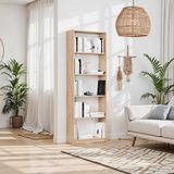 Adore Mobilya Modern 5 Raflı Kitaplık - Florida Meşe 64x182x26 CM
