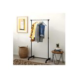 Adore Mobilya Nario Yükseklik Ayarlı Elbise Askısı-Siyah/Krom 85x95-160x43 cm