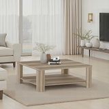 Adore Mobilya New Line Açık Ceviz Tori 90x35x90 cm Kare Orta Sehpa