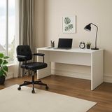 Adore Mobilya New York Ofis ve Çalışma Masası - Parlak Lake Beyaz 160X75X76 cm (Gxyxd) - 160 x 75 x 76 cm