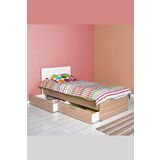 Adore Mobilya Plus-Sonoma Mat Lake Beyaz 100x85x195 cm Çekmeceli Tek Kişilik Karyola