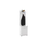 Adore Mobilya Porto Tek Kapaklı Çekmeceli Portmanto ve Ayakkabılık-Mat Beyaz 52x187x36 CM