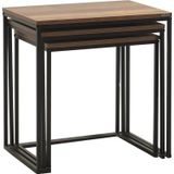 Adore Mobilya Profile 3'lü Zigon Sehpa - Koyu Ceviz (oslo Ceviz) 55x57x40 Cm (gxyxd)