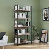 Adore Mobilya Profile 5 Raflı Koyu Oslo Ceviz 73x172x35 CM Kitaplık GxYxD