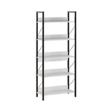 Adore Mobilya Profile Diamond Beyaz Siyah 73x172x35 cm 5 Raflı Kitaplık