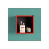 Adore Mobilya Rainbow Genç Odası, Oturma Odası, Yatak Odası, Çok Amaçlı Modern Dekoratif Duvar Rafı, 33 x 33 x 19 cm (Genişlik x Yükseklik x Derinlik) (Kırmızı)