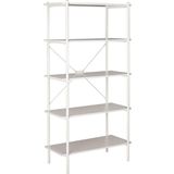 Adore Mobilya Retro 5 Raflı Metal Kitaplık-Vizon 80x163x40 cm