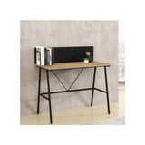 Adore Mobilya Retro Metal Ayaklı Arkalıklı Çalışma Masası-Ceviz/Siyah 100x100x54 Cm - 100 cm