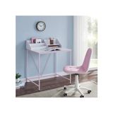 Adore Mobilya Retro Metal Ayaklı Bölmeli Çalışma Masası-Pembe/Beyaz 80x95x60 cm