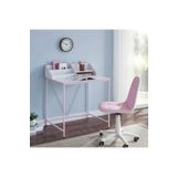 Adore Mobilya Retro Metal Ayaklı Bölmeli Çalışma Masası-Pembe/Beyaz 90x75x50 cm