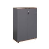 adore mobilya Rio 3 Raflı Kapaklı Kitaplık-Antrasit-Kontra 72X109X34 cm (Gxyxd)