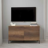 Adore Mobilya Roma 2 Kapaklı Modüler TVÜnitesi - Koyu Ceviz Oslo Ceviz 120x70x43 CM